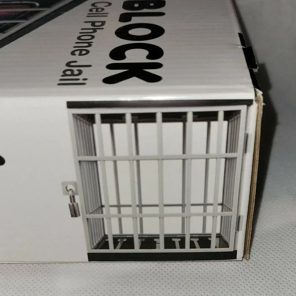 Cell Block Phone Jail & Lock Gag Gift Parent Kid Punishment Hold 4 Phones